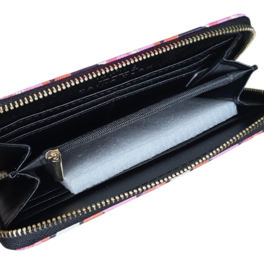 Trina Turk Large Floral Vegan Leather Zip Wallet "All Over Narcissus" - Picture 5 of 8